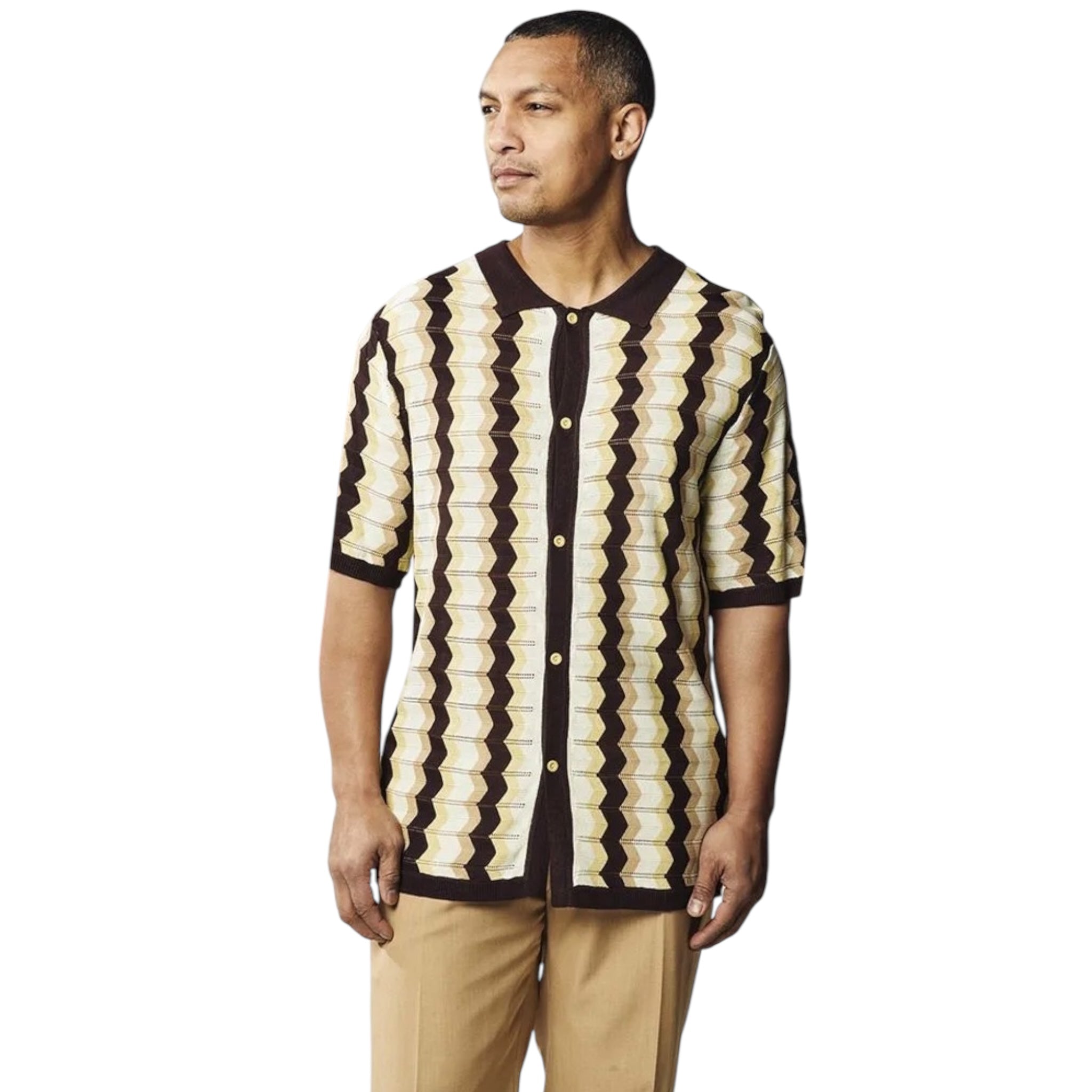 STACY ADAMS: Knit Button Down 91055